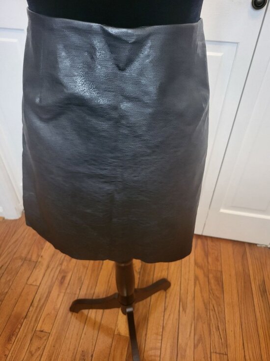 Altar'd State Black Faux Leather Mini Skirt L Festival Biker Punk Minimalist - Picture 2 of 7